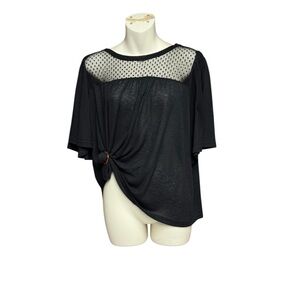 Cato size small Black Women's Top bell sleeves and baby doll style